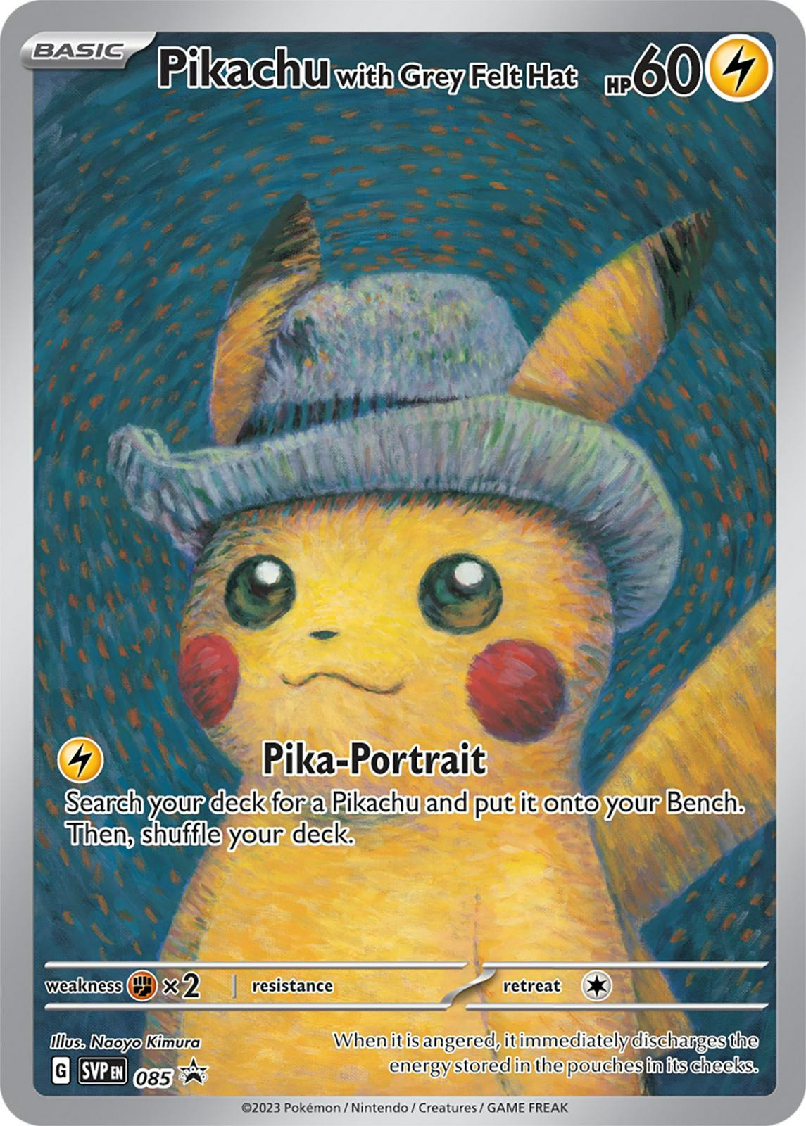 Pikachu with Grey Felt Hat #085