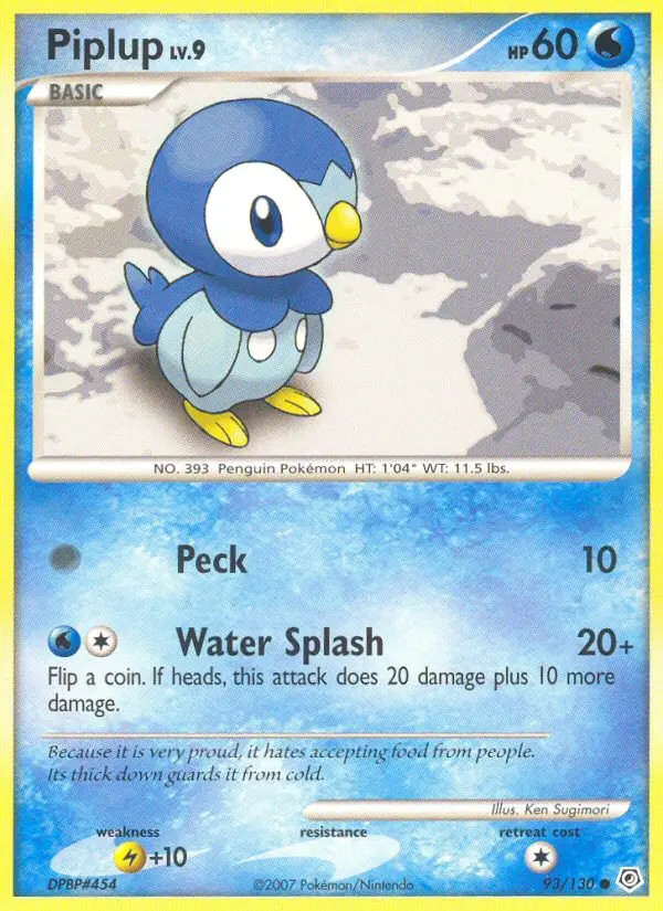 Piplup Lv.9 #93 — Diamond & Pearl