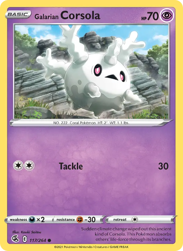 Galarian Corsola #117 — Fusion Strike (Reverse Holo)