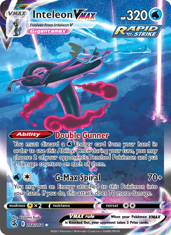 Inteleon VMAX #266 — Fusion Strike