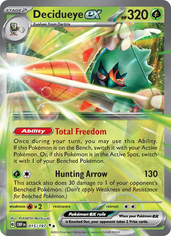 Decidueye ex #015 — Obsidian Flames