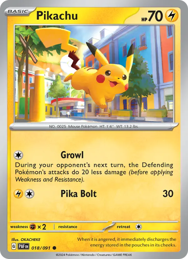 Pikachu #018 — Paldean Fates