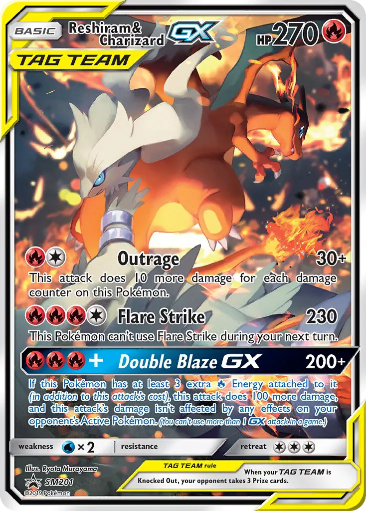 Reshiram & Charizard GX #201 — SM Black Star Promos