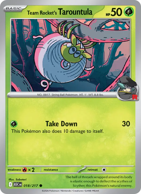 Team Rocket's Tarountula #018