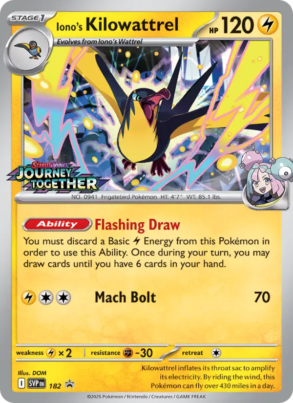 Iono's Kilowattrel #182 — SV Black Star Promos