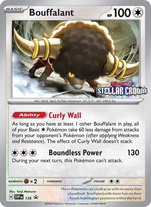 Bouffalant #136 — SV Black Star Promos