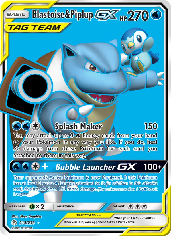 Blastoise & Piplup GX #214