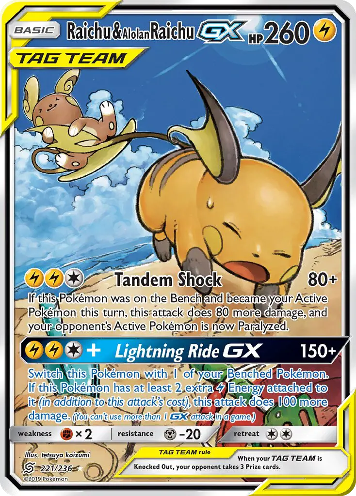 Raichu & Alolan Raichu GX #221