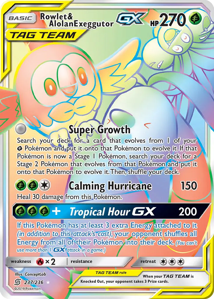 Rowlet & Alolan Exeggutor GX #237