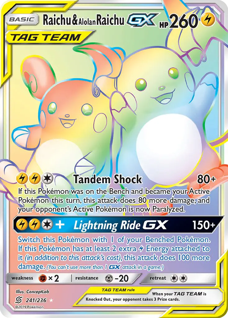 Raichu & Alolan Raichu GX #241