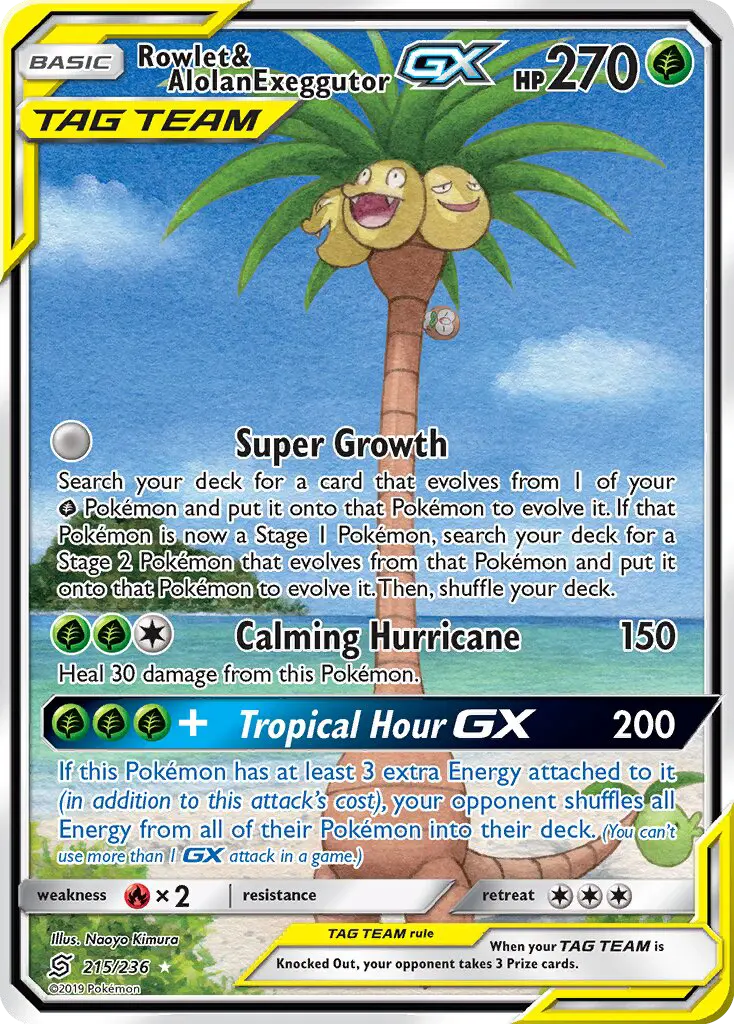 Rowlet & Alolan Exeggutor GX #215