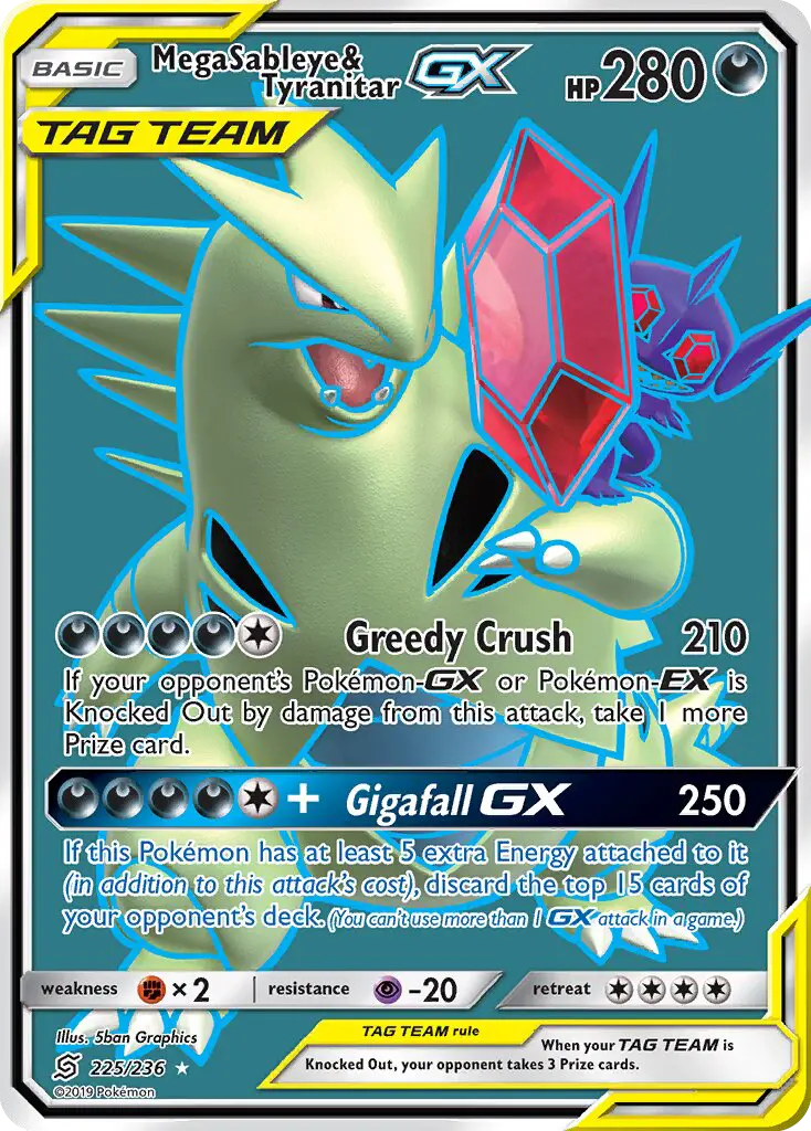 Mega Sableye & Tyranitar GX #225