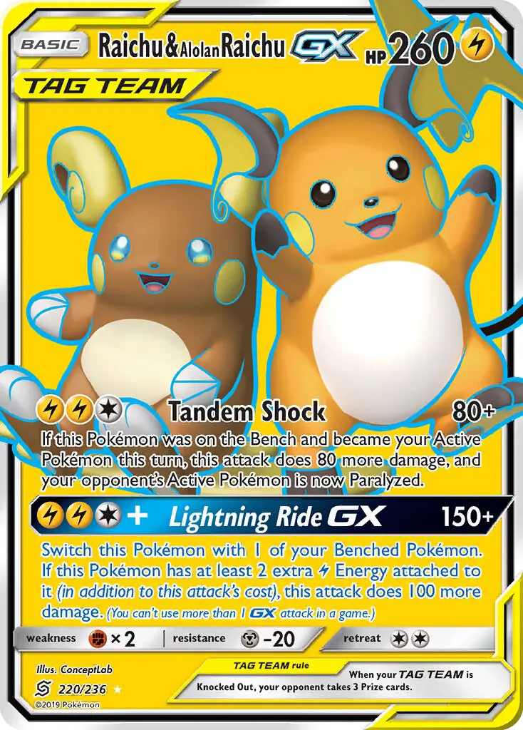 Raichu & Alolan Raichu GX #220