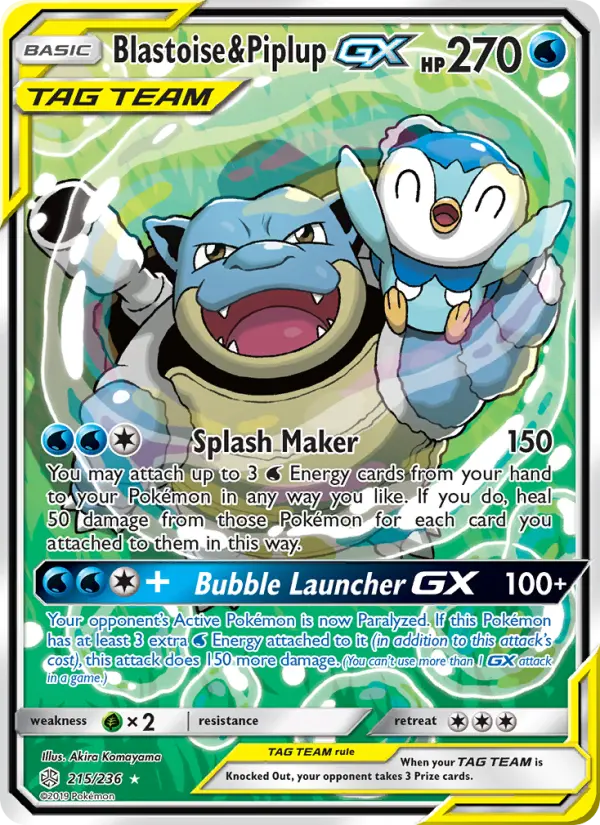 Blastoise & Piplup GX #215