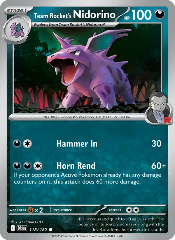 Team Rocket's Nidorino #118