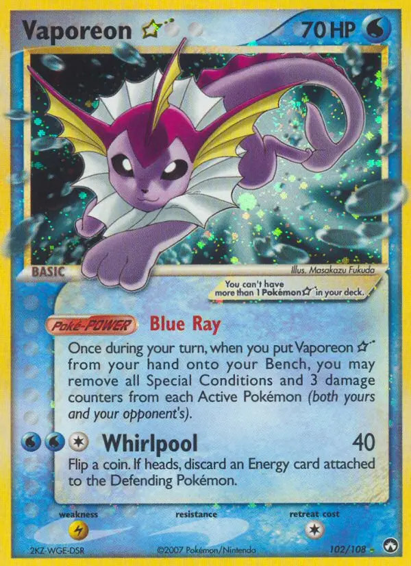 Vaporeon Gold Star #102