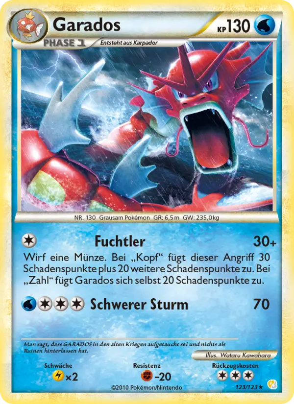 Garados #123 — HeartGold SoulSilver (Reverse Holo)