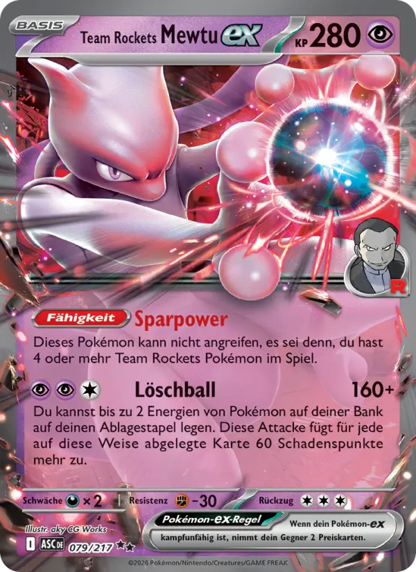 Team Rockets Mewtu ex #079