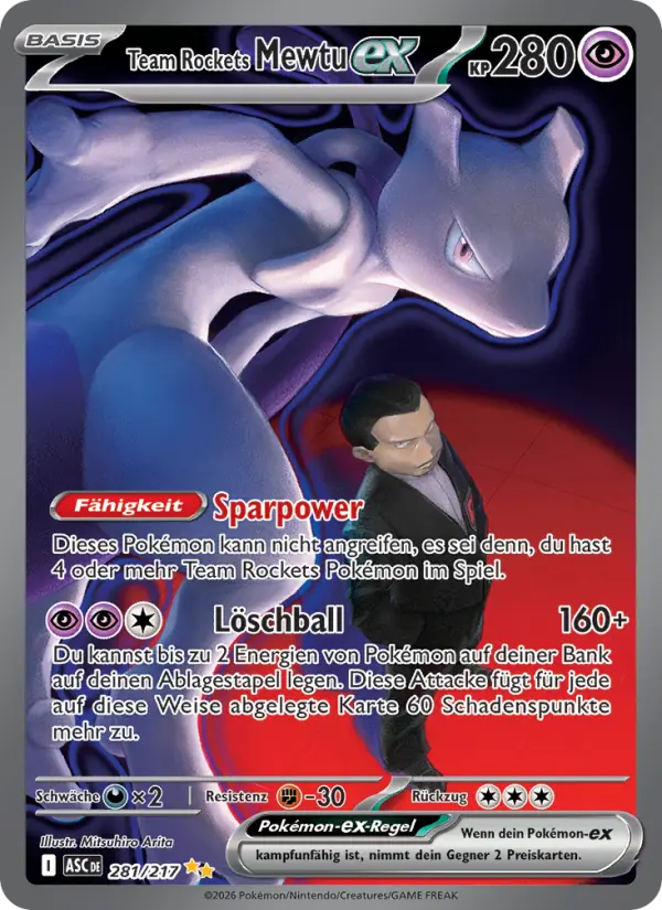 Team Rockets Mewtu ex #281