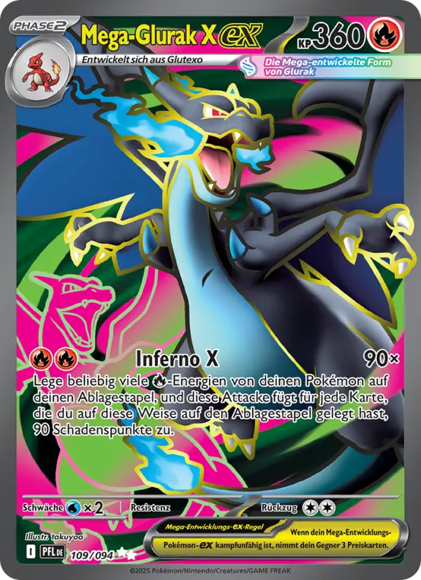 Mega-Glurak X ex #109 — Fatale Flammen
