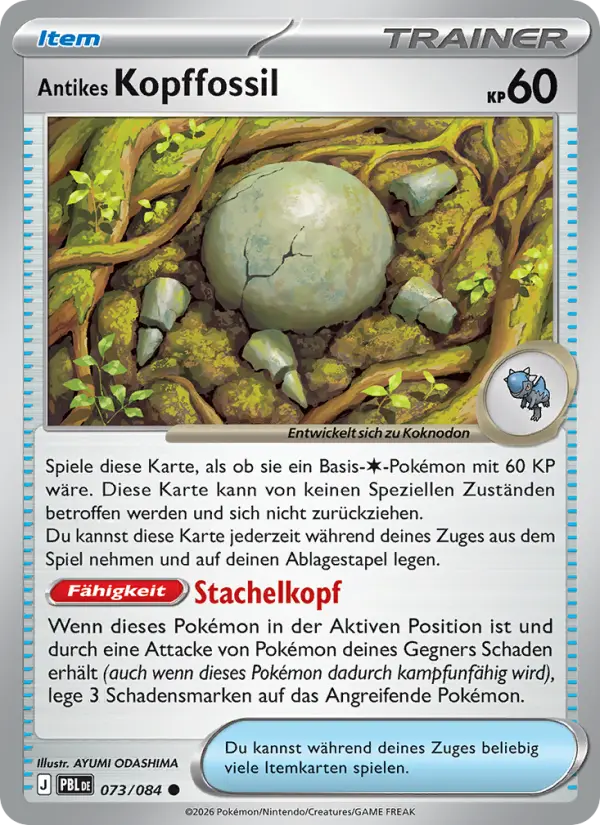 Antikes Kopffossil #073
