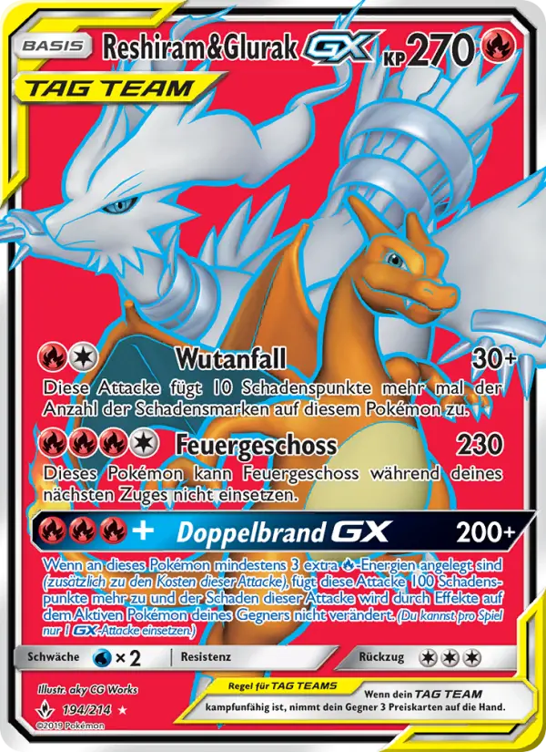 Reshiram & Glurak GX #194