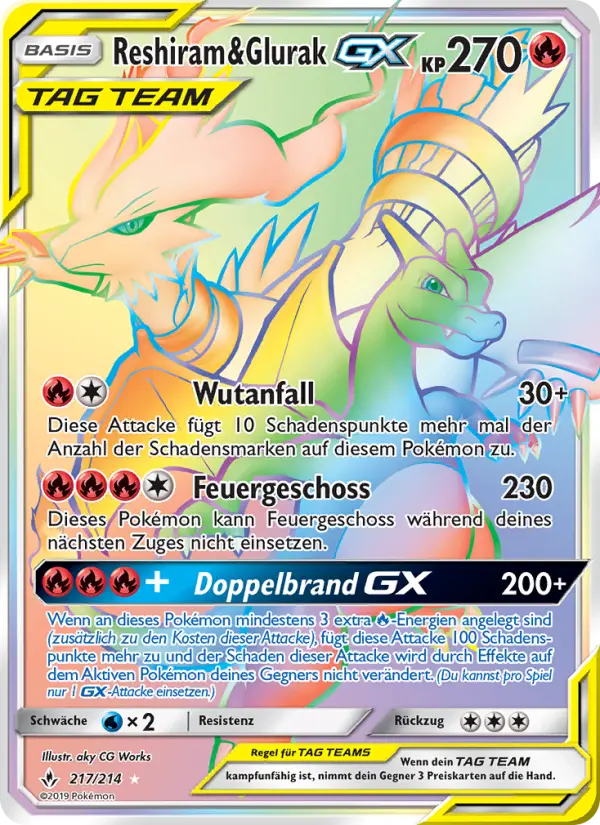 Reshiram & Glurak GX #217
