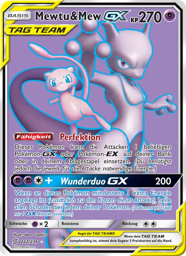 Mewtu & Mew GX #222