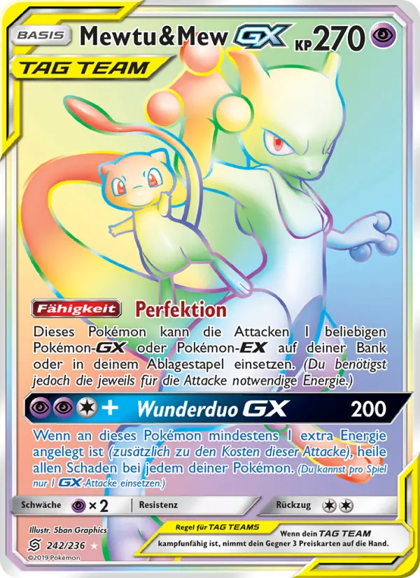 Mewtu & Mew GX #242