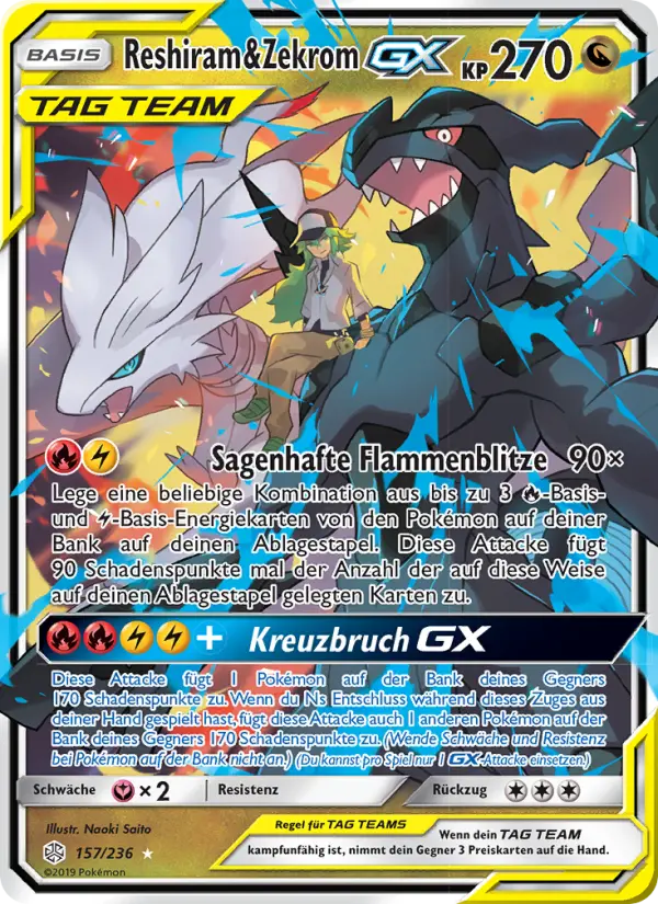 Reshiram & Zekrom GX #157