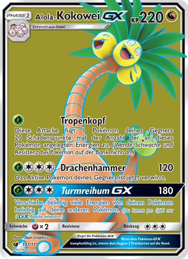 Alola-Kokowei GX #107 — Aufziehen der Sturmröte