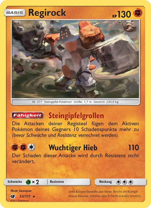 Regirock #53 — Aufziehen der Sturmröte (Reverse Holo)