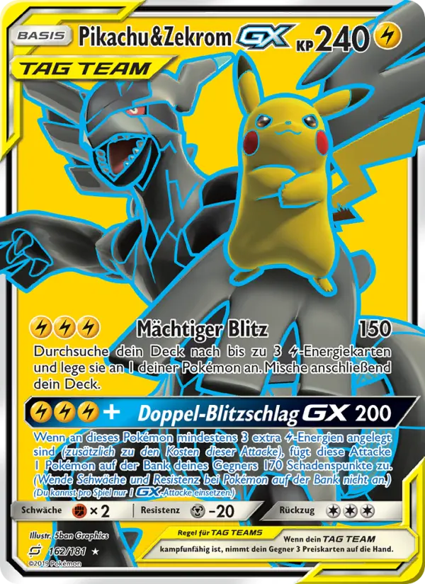 Pikachu & Zekrom GX #162