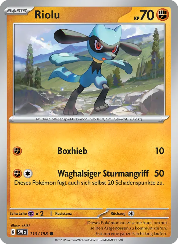 Riolu #113 — Karmesin & Purpur