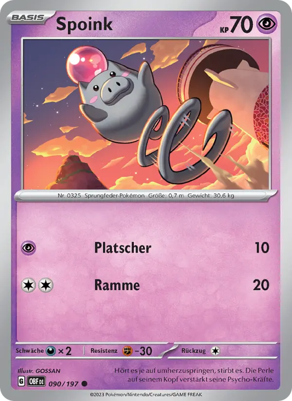 Spoink #090 — Obsidian Flammen