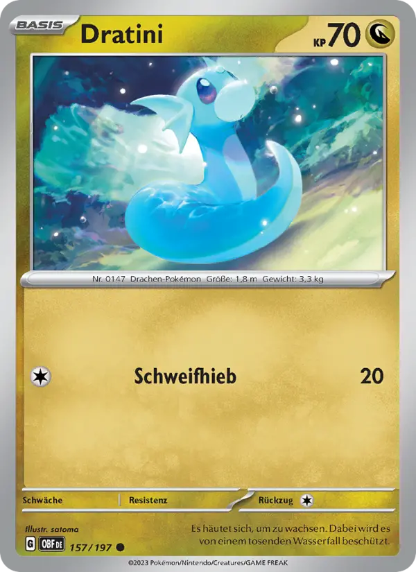 Dratini #157 — Obsidian Flammen (Reverse Holo)