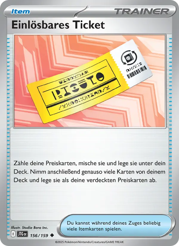 Einlösbares Ticket #156