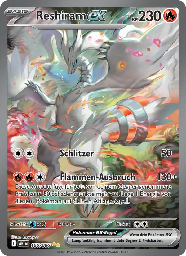 Reshiram ex #166 — Weiße Flammen