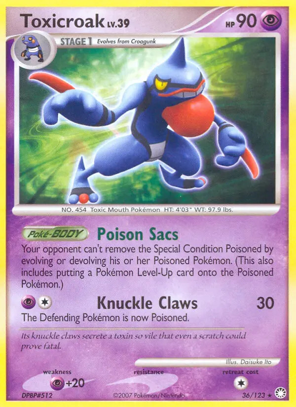 Toxicroak Lv.39 #36 — Mysterious Treasures (Reverse Holo)