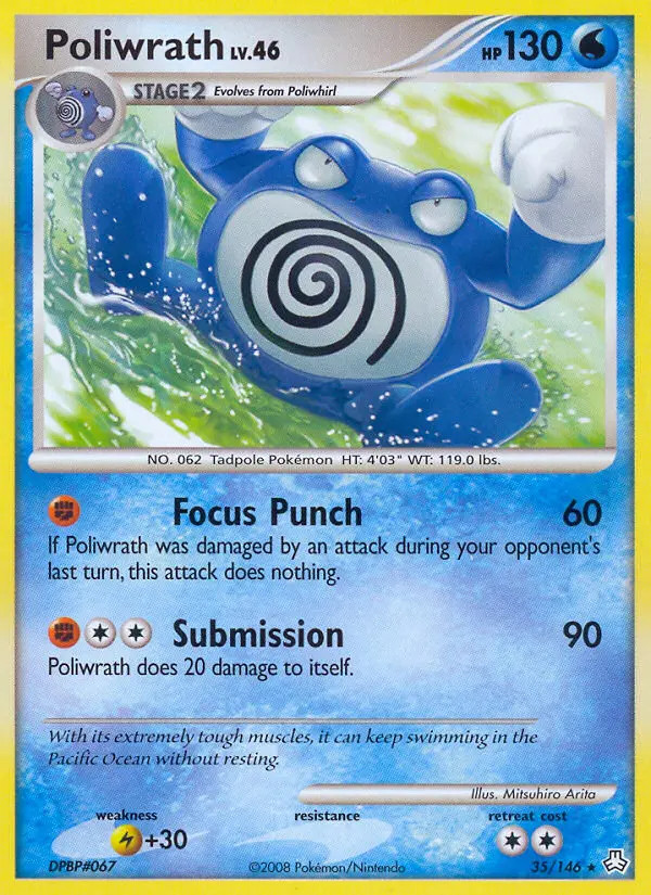 Poliwrath Lv.46 #35 — Legends Awakened (Reverse Holo)