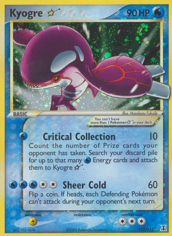 Kyogre Gold Star #112 — EX Delta Species (Reverse Holo)