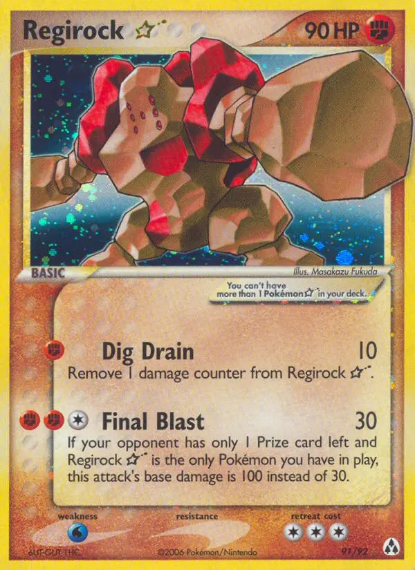 Regirock Gold Star #91
