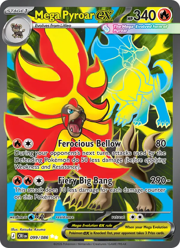 Mega Pyroar ex #099 — Chaos Rising