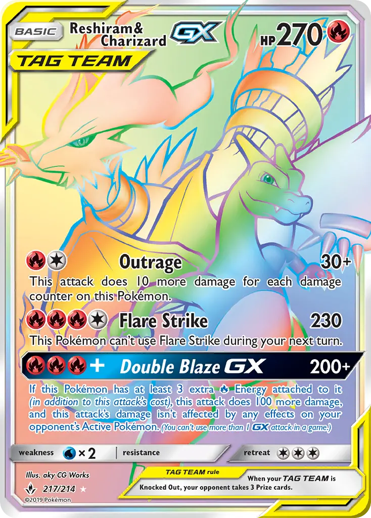 Reshiram & Charizard GX #217