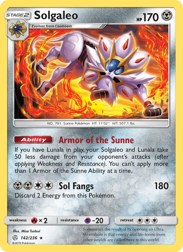Solgaleo #142 — Cosmic Eclipse (Reverse Holo)