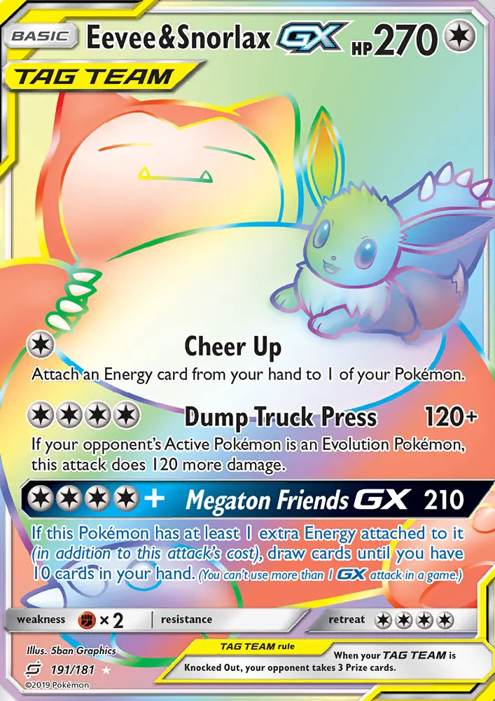 Eevee & Snorlax GX #191