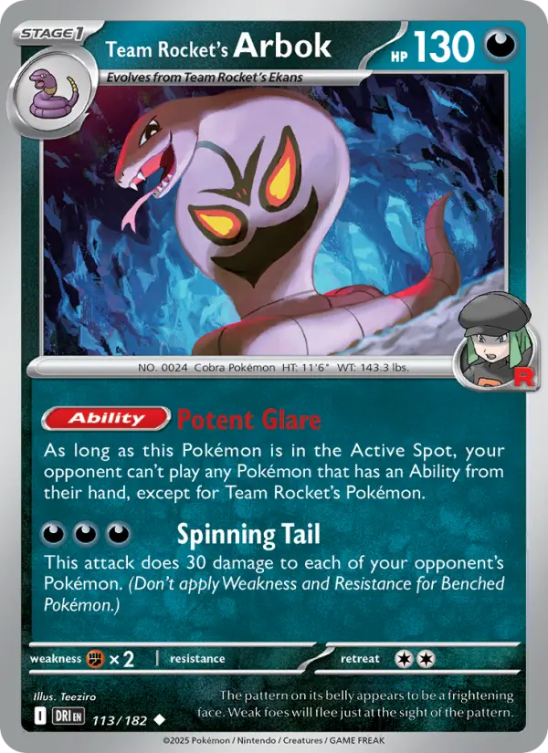 Team Rocket's Arbok #113