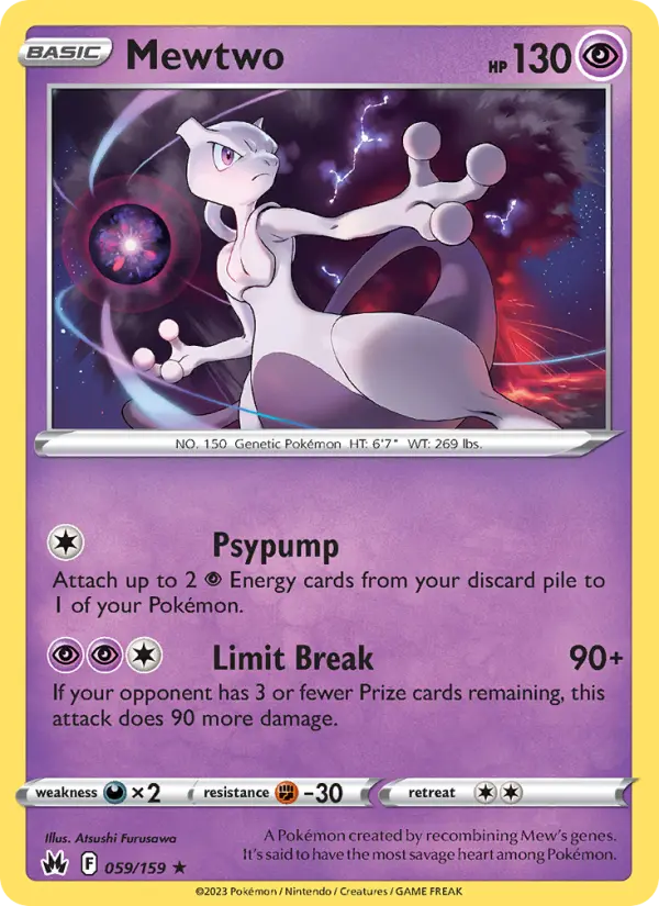 Mewtwo #059 — Crown Zenith (Reverse Holo)