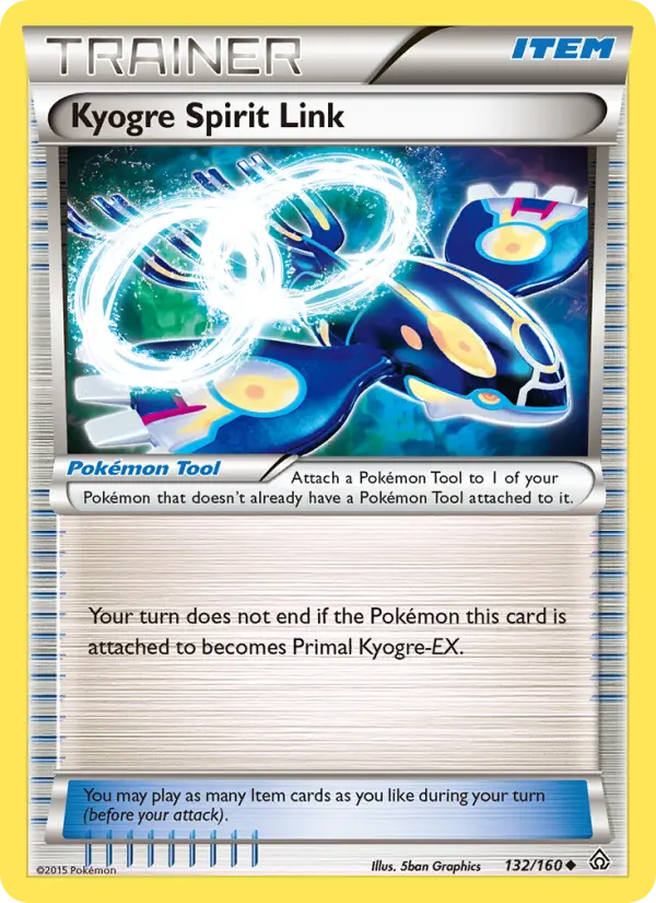 Kyogre Spirit Link #132 — Primal Clash (Reverse Holo)