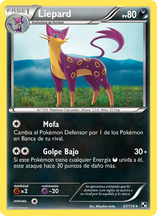 Liepard #67 — Negro y Blanco (Reverse Holo)